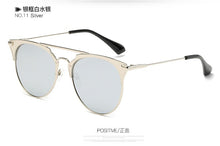 Carica l&#39;immagine nel visualizzatore di Gallery, reggaeon  2023 black ladies or men&#39;s cat mirror sunglasses d Sexy mirror retro sun glasses uv400 blue