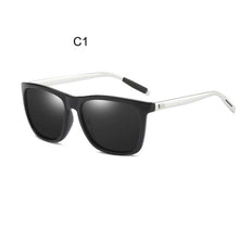 Load image into Gallery viewer, reggaeon  square polarized sunglasses  men&#39;s UV400 aluminum legs painted lenses night vision women sun glasses black