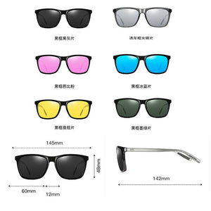 reggaeon  square polarized sunglasses  men's UV400 aluminum legs painted lenses night vision women sun glasses black