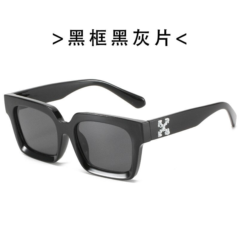 retro small rectangel off white logo sunglasses women men 2022 high qu –  Cinily