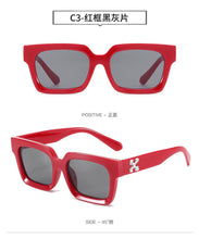 Load image into Gallery viewer, retro small rectangel off white logo sunglasses women men  high quality driving sun glasses vintage oculos de sol feminino