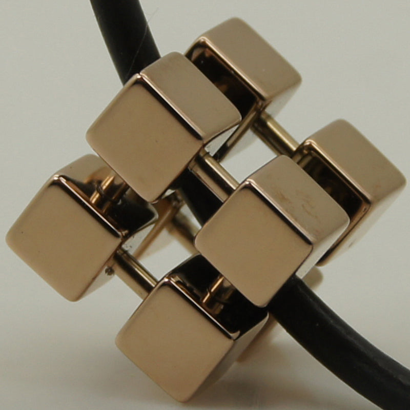 rose gold plating sporty magic geometrical cube hi-tech scratch proof tungsten pendant necklace