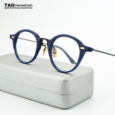 round Glasses Frame men 2023 myopia computer Vintage Handmade designer spectacle Retro Brand eyeglasses frame women 47-23-145