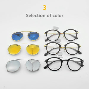round glasses frame 2023 Brand retro eyeglasses Configuration Polarized sunglasses clip Myopic Computer Optical Frame