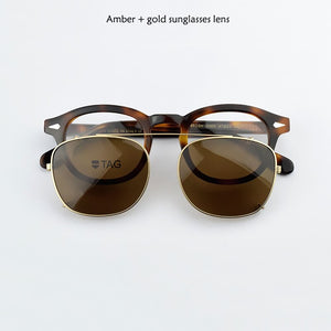 round glasses frame Brand myopia computer eyeglasses frames men women Vintage spectacle Retro optical Polarized sunglasses clip