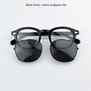 round glasses frame Brand myopia computer eyeglasses frames men women Vintage spectacle Retro optical Polarized sunglasses clip