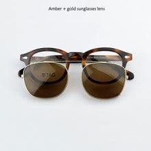 Load image into Gallery viewer, round glasses frame Brand myopia computer eyeglasses frames men women Vintage spectacle Retro optical Polarized sunglasses clip