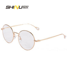 Load image into Gallery viewer, round metal eyeglass frames women glasses men round gold glasses frames vintage prescription lense Plain Glass 2757
