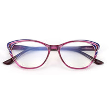 Load image into Gallery viewer, seemfly Anti-blue Ray Purple Reading Glasses Women Retro Cat Eye Glasses Frame Presbyopia Clear Lens Diopter +100 +150 +200 +250