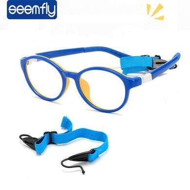 seemfly Children Anti-blue Light TR90 Computer Glasses Kid Boys Girls Spectacle Eyewear Frame Sports non-slip Eyeglasses Student
