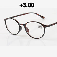 Load image into Gallery viewer, seemfly Diopter +1.0 1.5 2.0 2.5 3.0 3.5 Men Reading Glasses TR90 Vintage Round Frame Reading Eyeglasses Women Presbyopia Goggle