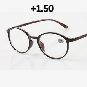 seemfly Diopter +1.0 1.5 2.0 2.5 3.0 3.5 Men Reading Glasses TR90 Vintage Round Frame Reading Eyeglasses Women Presbyopia Goggle
