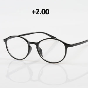 seemfly Diopter +1.0 1.5 2.0 2.5 3.0 3.5 Men Reading Glasses TR90 Vintage Round Frame Reading Eyeglasses Women Presbyopia Goggle