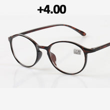 Load image into Gallery viewer, seemfly Diopter +1.0 1.5 2.0 2.5 3.0 3.5 Men Reading Glasses TR90 Vintage Round Frame Reading Eyeglasses Women Presbyopia Goggle