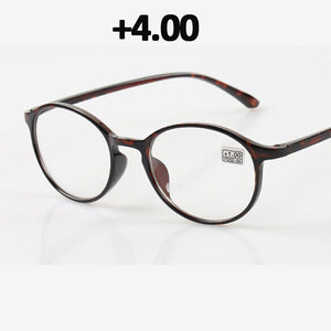 seemfly Diopter +1.0 1.5 2.0 2.5 3.0 3.5 Men Reading Glasses TR90 Vintage Round Frame Reading Eyeglasses Women Presbyopia Goggle