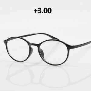seemfly Diopter +1.0 1.5 2.0 2.5 3.0 3.5 Men Reading Glasses TR90 Vintage Round Frame Reading Eyeglasses Women Presbyopia Goggle