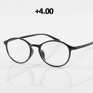 seemfly Diopter +1.0 1.5 2.0 2.5 3.0 3.5 Men Reading Glasses TR90 Vintage Round Frame Reading Eyeglasses Women Presbyopia Goggle