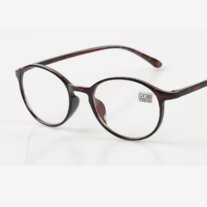 seemfly Diopter +1.0 1.5 2.0 2.5 3.0 3.5 Men Reading Glasses TR90 Vintage Round Frame Reading Eyeglasses Women Presbyopia Goggle