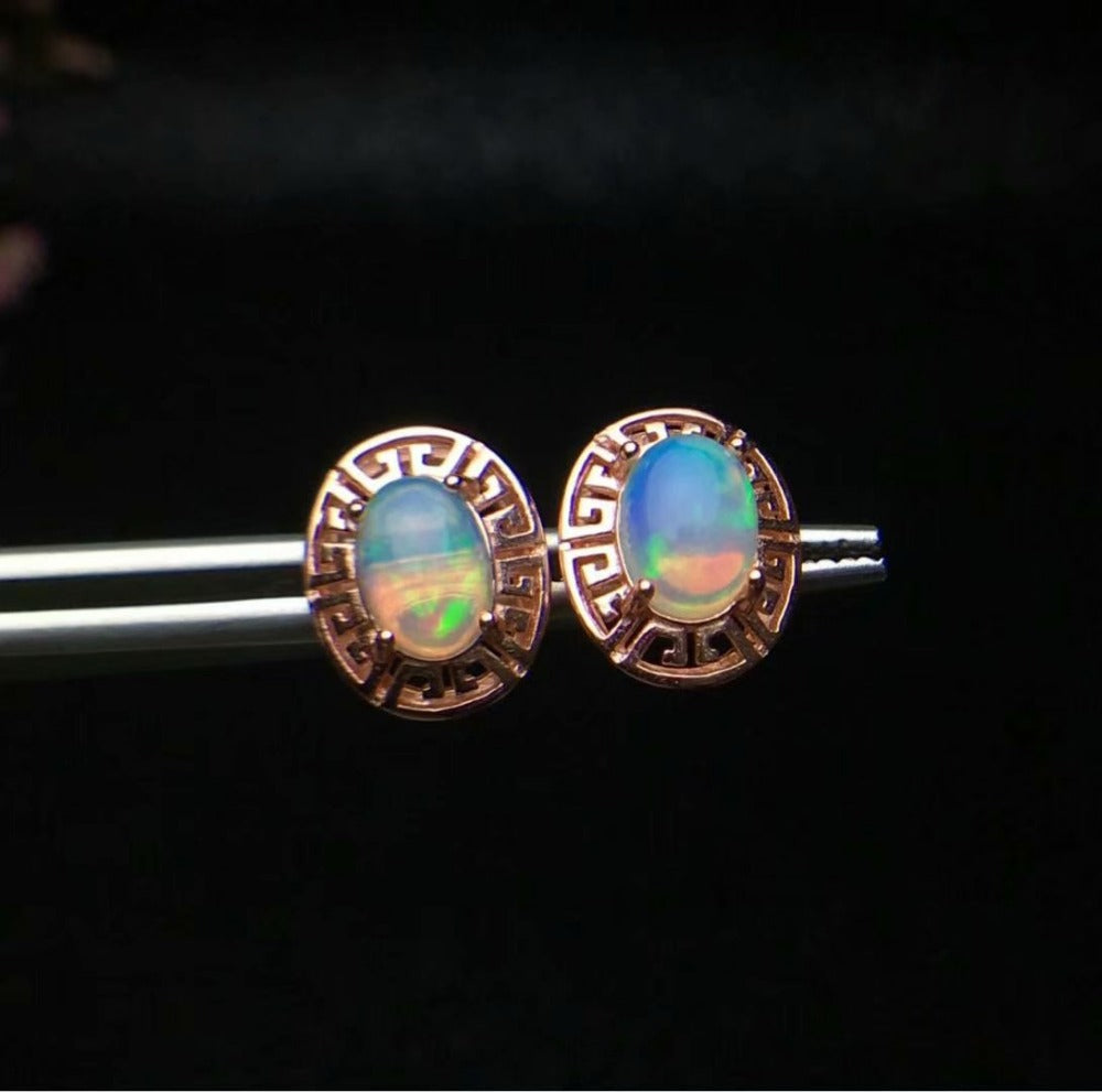 925 sterling silver Natural opal stud Earrings fine Jewelry 5*7mm women trendy party wholesale new ce050701ago
