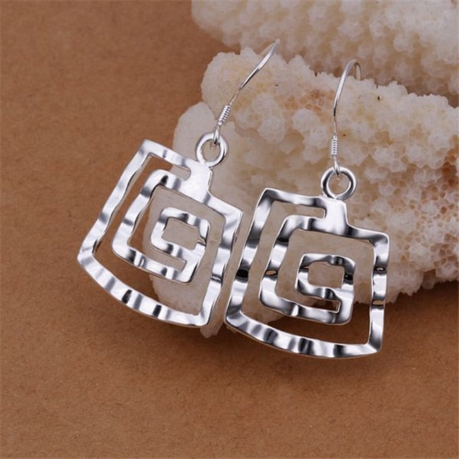 silver Stud Earrings fashion women unique style latest design brincos de festa aretes de plata fashion jewelry KN-E344