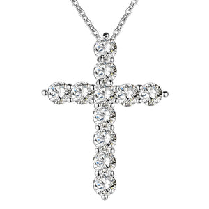 collana color argento gioielli donna moda matrimonio Croce cristallo CZ Collana pendente in pietra zircone regalo di Natale n296 