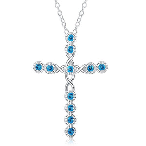 collana color argento gioielli donna moda matrimonio Croce cristallo CZ Collana pendente in pietra zircone regalo di Natale n296 