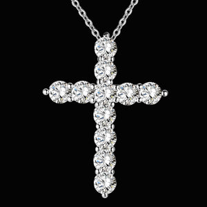 collana color argento gioielli donna moda matrimonio Croce cristallo CZ Collana pendente in pietra zircone regalo di Natale n296 