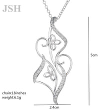 Carica l&#39;immagine nel visualizzatore di Gallery, collana color argento gioielli donna moda matrimonio Croce cristallo CZ Collana pendente in pietra zircone regalo di Natale n296 