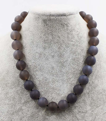 smoky quartz blurry round 14mm necklace 18inch wholesale beads nature woman 2017