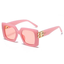 Carica l&#39;immagine nel visualizzatore di Gallery, square BB logo sunglasses women men 2023  brand designer black blue leopard red sahdes for women retro oculos de sol