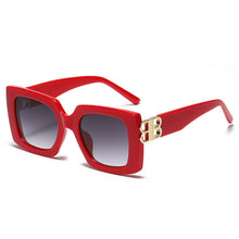 Carica l&#39;immagine nel visualizzatore di Gallery, square BB logo sunglasses women men 2023  brand designer black blue leopard red sahdes for women retro oculos de sol