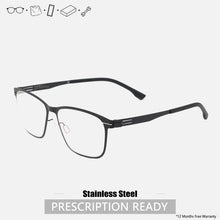 Load image into Gallery viewer, square Berlin Screwless Eyeglasses Handmade Stainless Steel Glasses Frames Eye Glasses Frames For Men  Designer