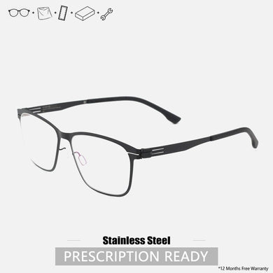 square Berlin Screwless Eyeglasses Handmade Stainless Steel Glasses Frames Eye Glasses Frames For Men  Designer