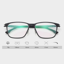 Load image into Gallery viewer, square Berlin Screwless Eyeglasses Handmade Stainless Steel Glasses Frames Eye Glasses Frames For Men  Designer