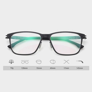 square Berlin Screwless Eyeglasses Handmade Stainless Steel Glasses Frames Eye Glasses Frames For Men  Designer