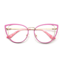 Load image into Gallery viewer, square oval cat eye metal optical prescription eyeglasses frames customizable clear  fake glasses women without diopters