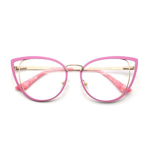 square oval cat eye metal optical prescription eyeglasses frames customizable clear  fake glasses women without diopters
