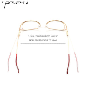 square oval cat eye metal optical prescription eyeglasses frames customizable fashion clear  fake glasses women without diopters