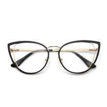 Load image into Gallery viewer, square oval cat eye metal optical prescription eyeglasses frames customizable clear  fake glasses women without diopters
