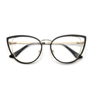 square oval cat eye metal optical prescription eyeglasses frames customizable clear  fake glasses women without diopters