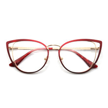 Carica l&#39;immagine nel visualizzatore di Gallery, square oval cat eye metal optical prescription eyeglasses frames customizable fashion clear  fake glasses women without diopters