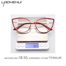 Carica l&#39;immagine nel visualizzatore di Gallery, square oval cat eye metal optical prescription eyeglasses frames customizable fashion clear  fake glasses women without diopters
