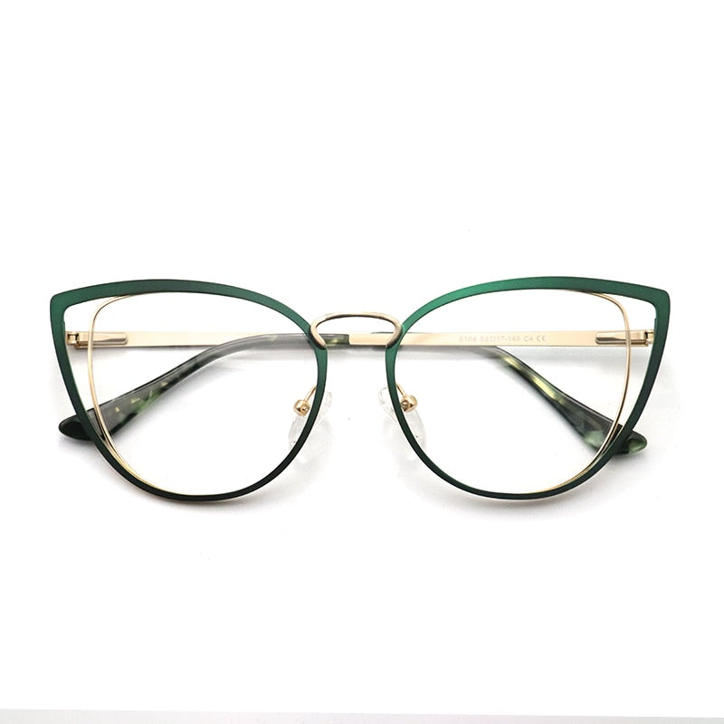 square oval cat eye metal optical prescription eyeglasses frames customizable fashion clear  fake glasses women without diopters