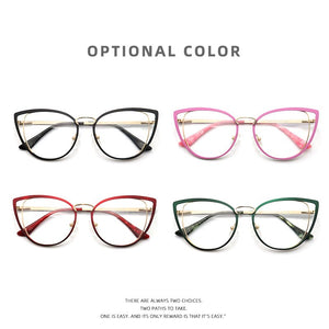 square oval cat eye metal optical prescription eyeglasses frames customizable clear  fake glasses women without diopters