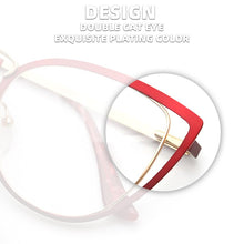 Load image into Gallery viewer, square oval cat eye metal optical prescription eyeglasses frames customizable clear  fake glasses women without diopters