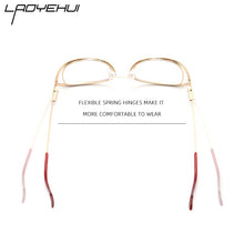 Load image into Gallery viewer, square oval cat eye metal optical prescription eyeglasses frames customizable clear  fake glasses women without diopters
