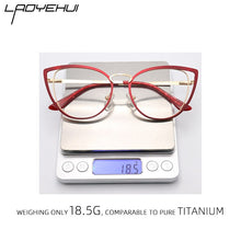 Load image into Gallery viewer, square oval cat eye metal optical prescription eyeglasses frames customizable clear  fake glasses women without diopters