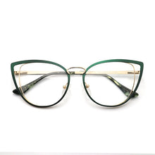 Load image into Gallery viewer, square oval cat eye metal optical prescription eyeglasses frames customizable clear  fake glasses women without diopters