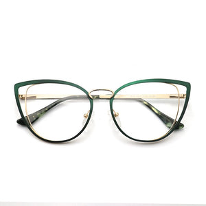 square oval cat eye metal optical prescription eyeglasses frames customizable clear  fake glasses women without diopters
