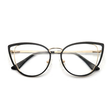 Carica l&#39;immagine nel visualizzatore di Gallery, square oval cat eye metal optical prescription eyeglasses frames customizable fashion clear  fake glasses women without diopters